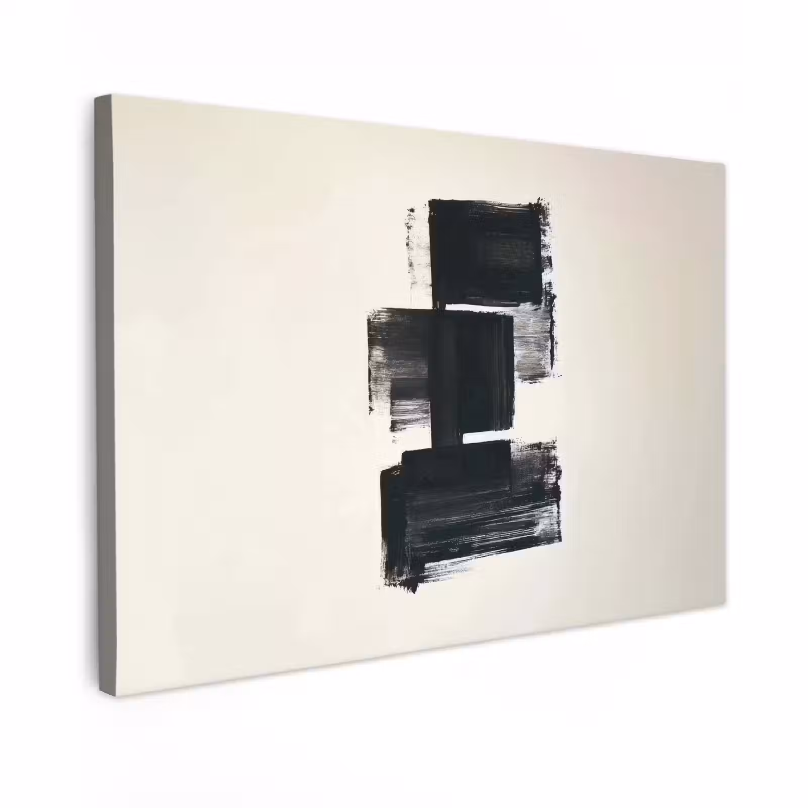Canvas Print - Rectangles - Brush strokes - Abstract - Black — 1