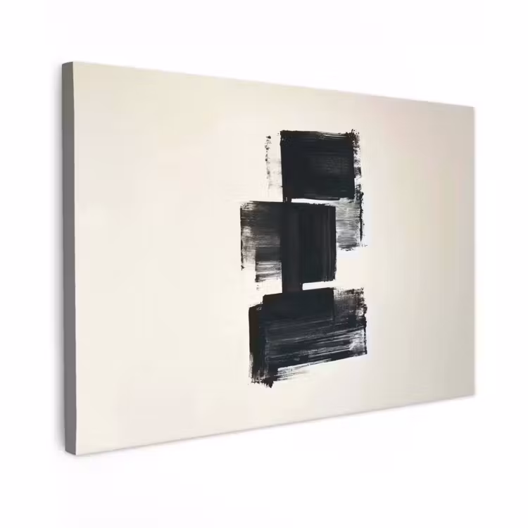 Canvas Print - Rectangles - Brush strokes - Abstract - Black — 1