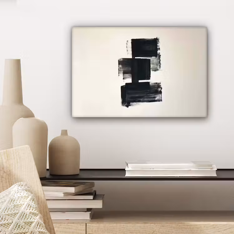 Canvas Print - Rectangles - Brush strokes - Abstract - Black — 5