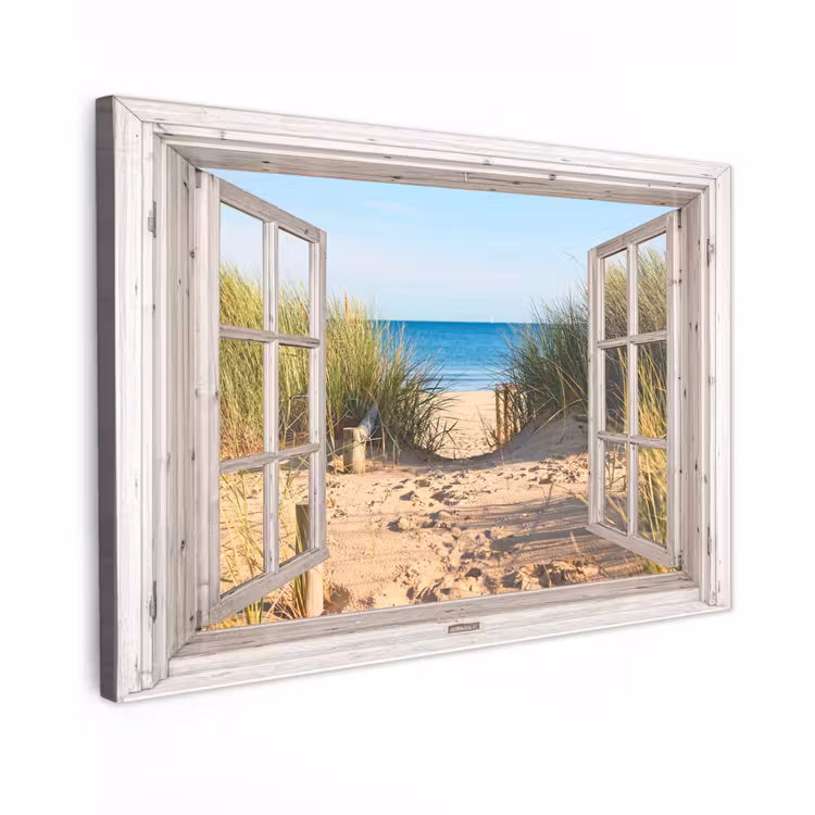 Canvas Print - See-through - Beach - Sea - Dunes - Sand - Water - Tallgrass — 1