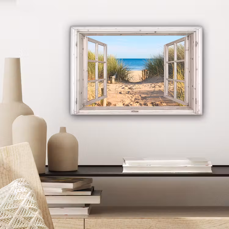 Canvas Print - See-through - Beach - Sea - Dunes - Sand - Water - Tallgrass — 5