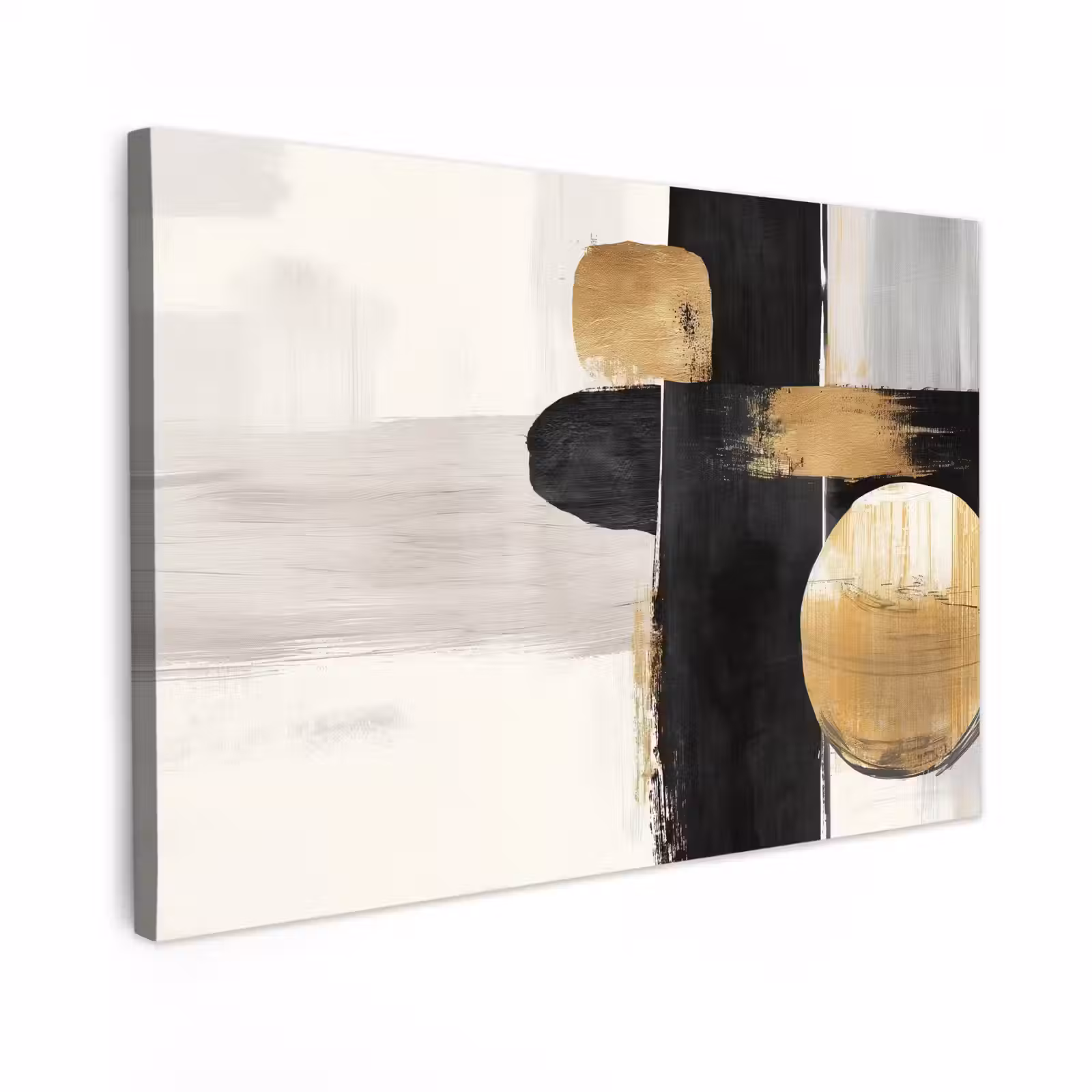 Canvas Print - Shapes - Brush strokes - Abstract - Gold — 1