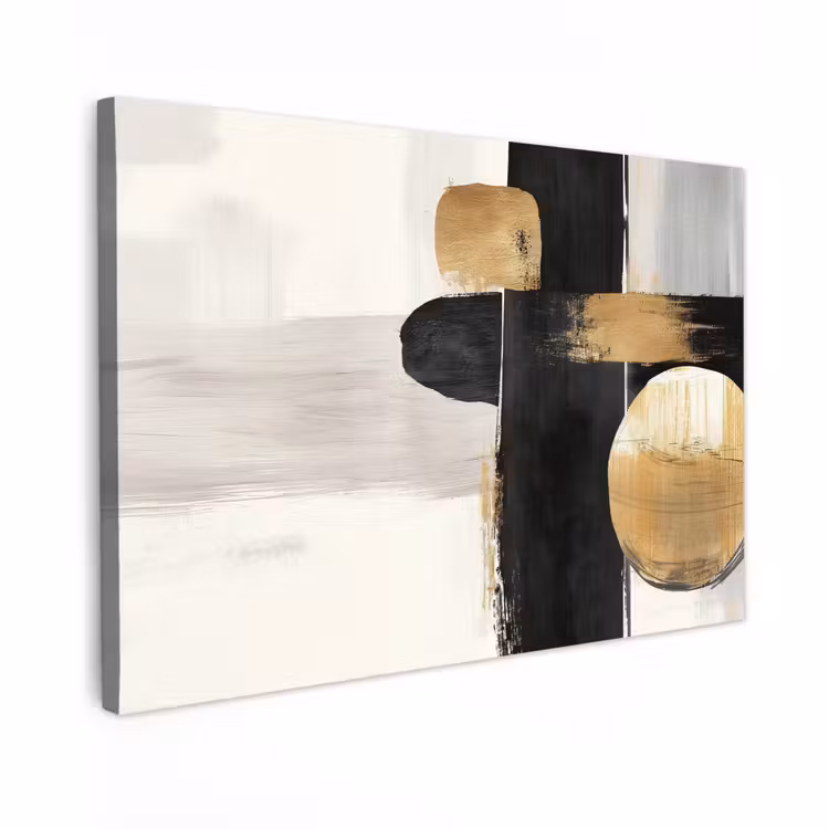 Canvas Print - Shapes - Brush strokes - Abstract - Gold — 1