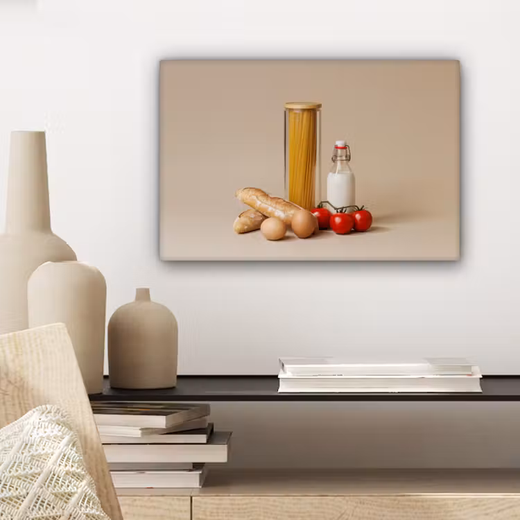 Canvas Print - Spaghetti - Milk - Tomatoes - Eggs - Bread — 5