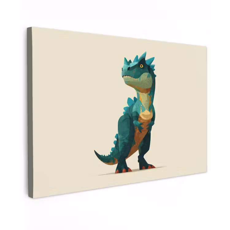 Canvas Print - Spines - Dino - Blue - Muscular — 1