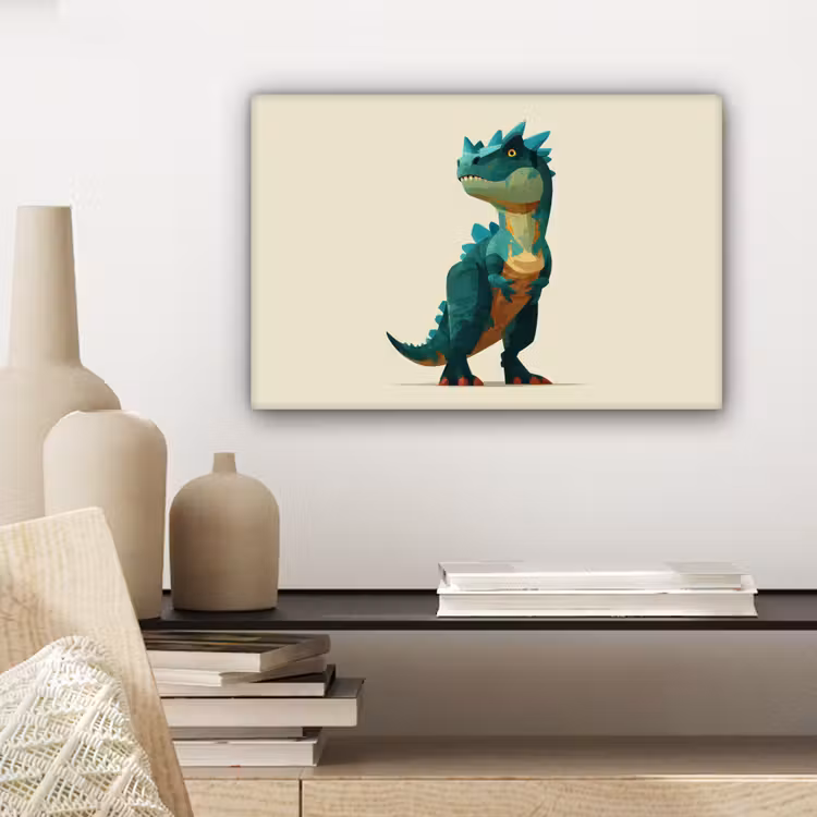 Canvas Print - Spines - Dino - Blue - Muscular — 5