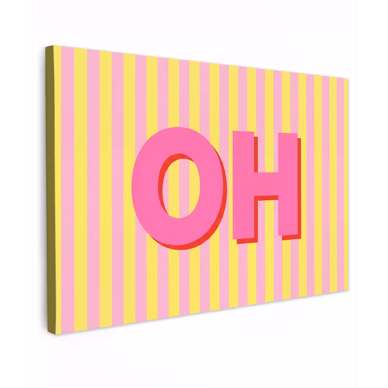 Canvas Print - Text - Stripes - Pink — 1