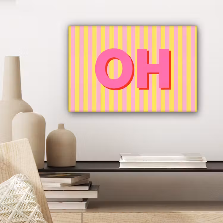 Canvas Print - Text - Stripes - Pink — 5