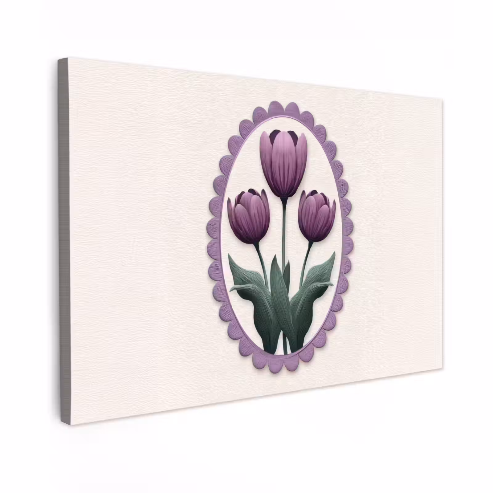 Canvas Print - Tulips - Purple - List - Leaves — 1