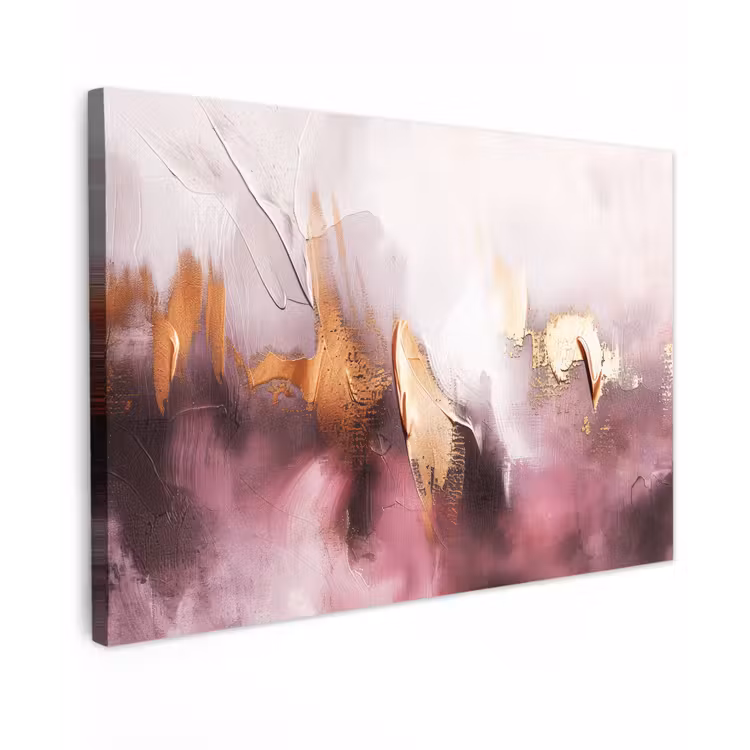Canvas Print - Watercolor - Gold - Pink - Abstract - Art — 1
