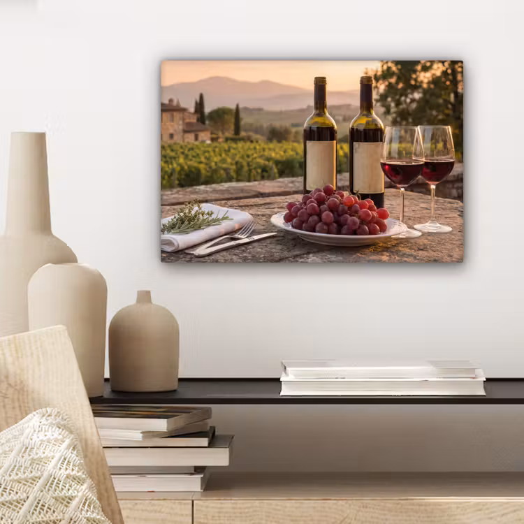 Canvas Print - Wine - Glasses - Grapes - Vineyard — 5