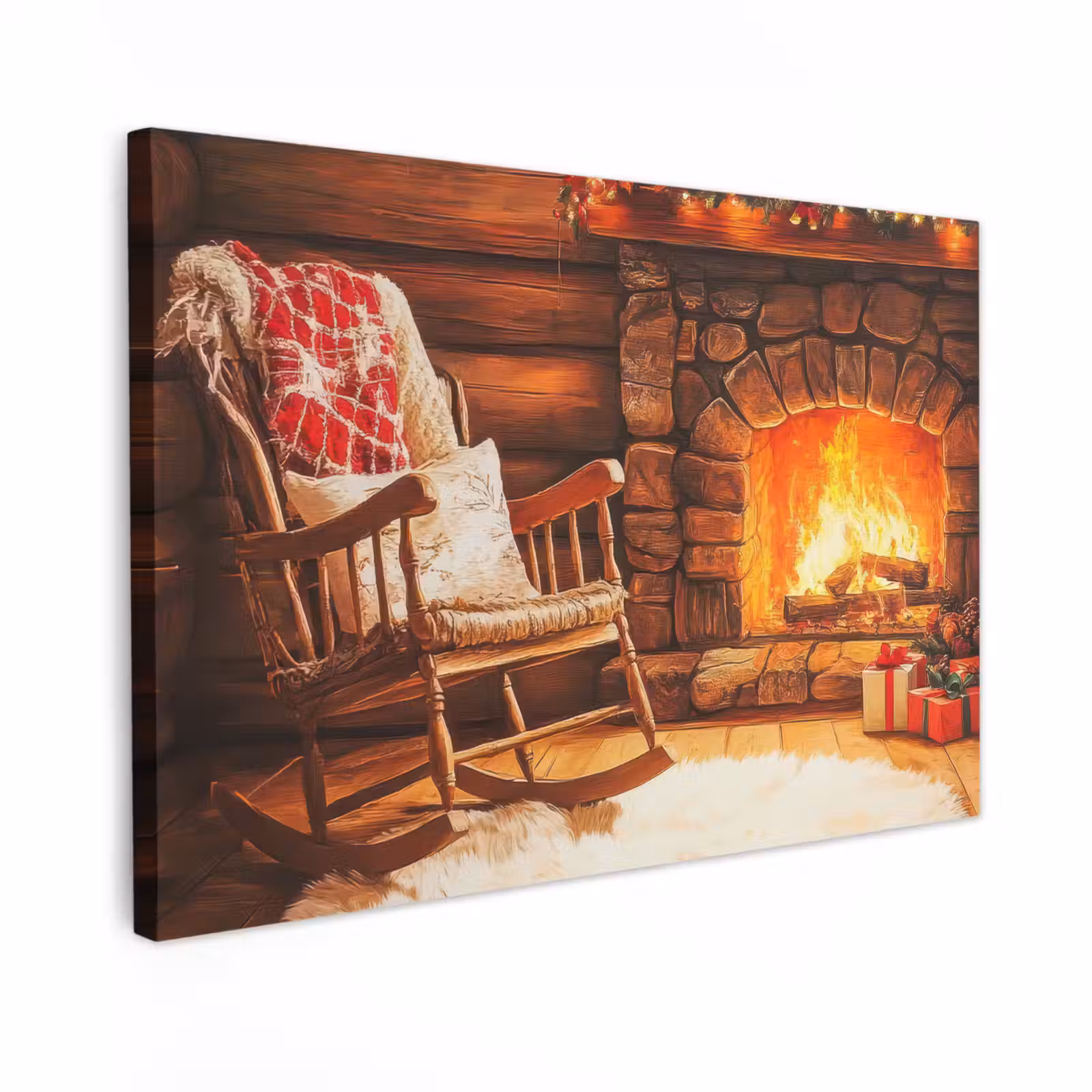 Canvas Print - Winter - Christmas - Home - Fireplace — 1