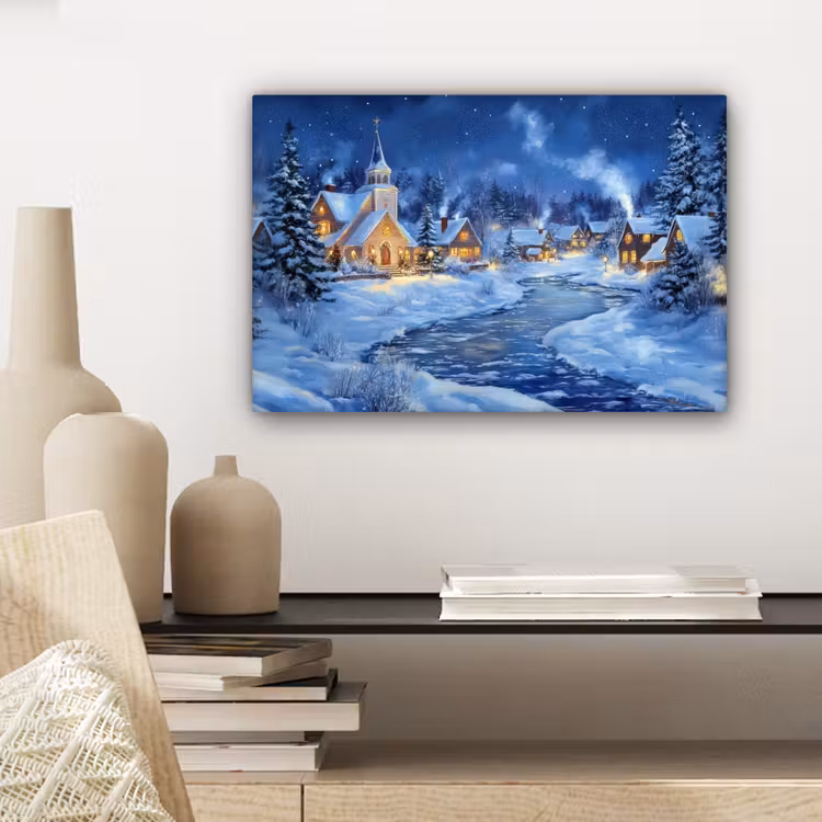 Canvas Print - Winter evening - Christmas Village - Dark — 5