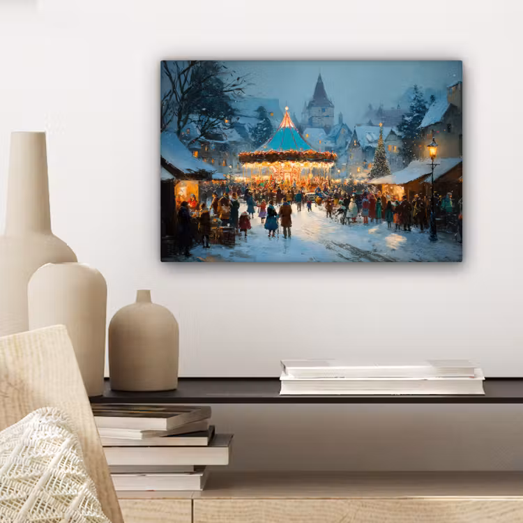 Canvas Print - Winter fair - Village - Colorful — 5