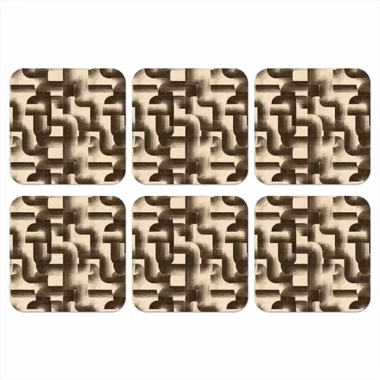Coaster - Abstract - Retro - Black — 1