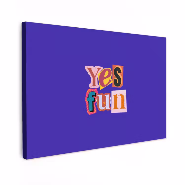 Canvas Print - Yes fun - Colorful - Collage style — 1