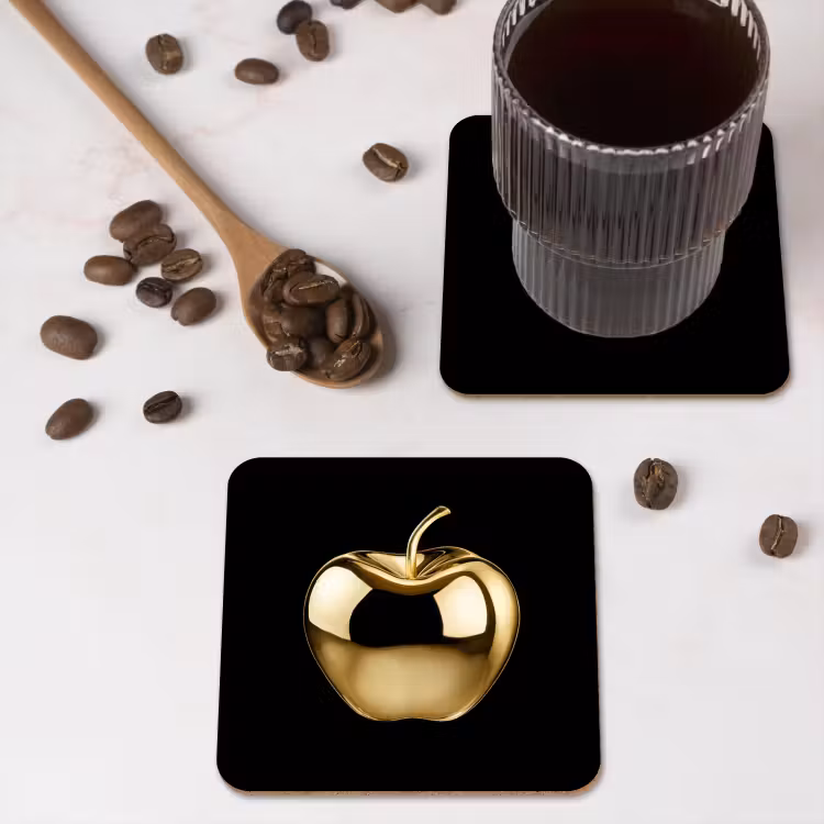 Coaster - Apple - Gold - Chrome - Black — 4
