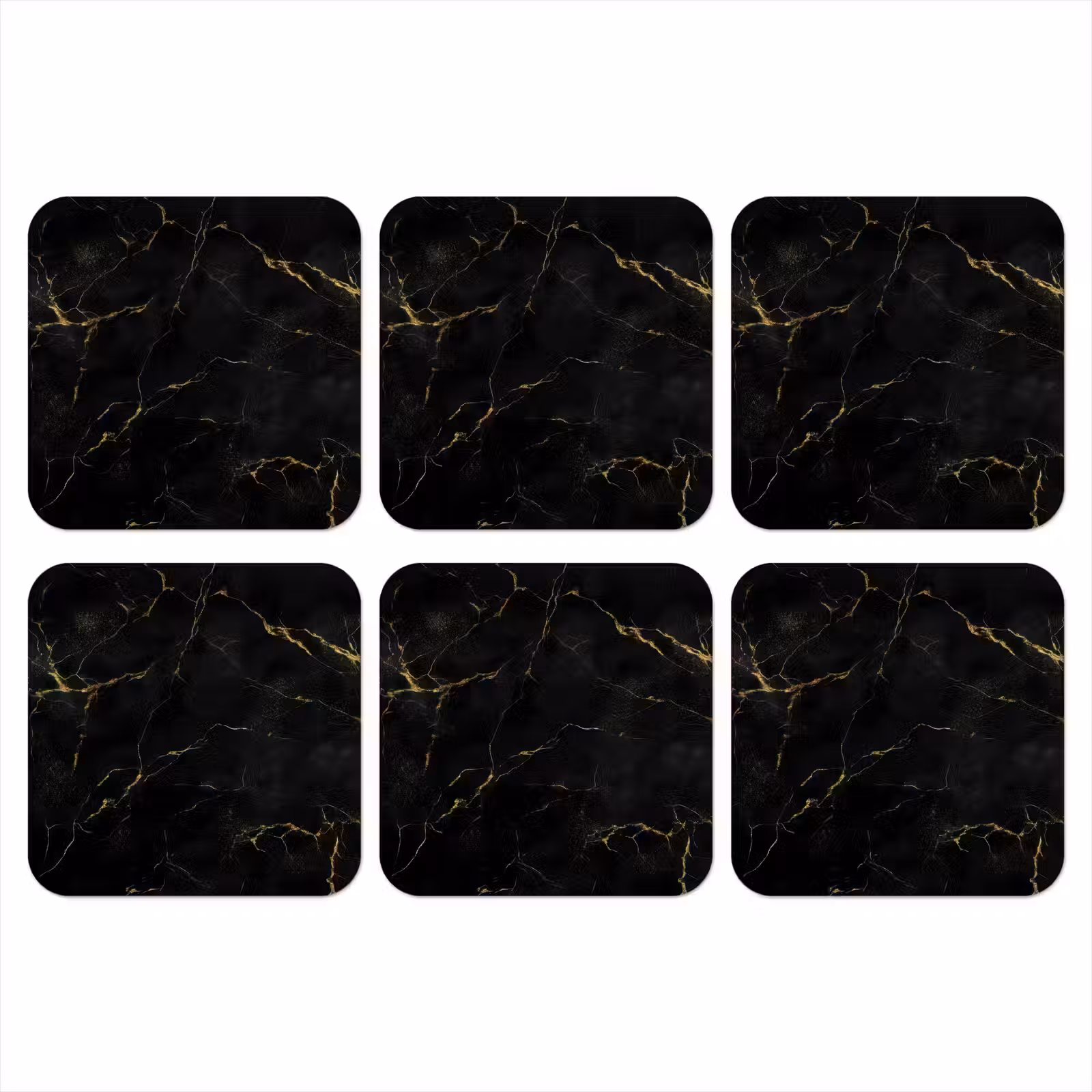 Coaster - Black marble - Golden veins - Classic — 1