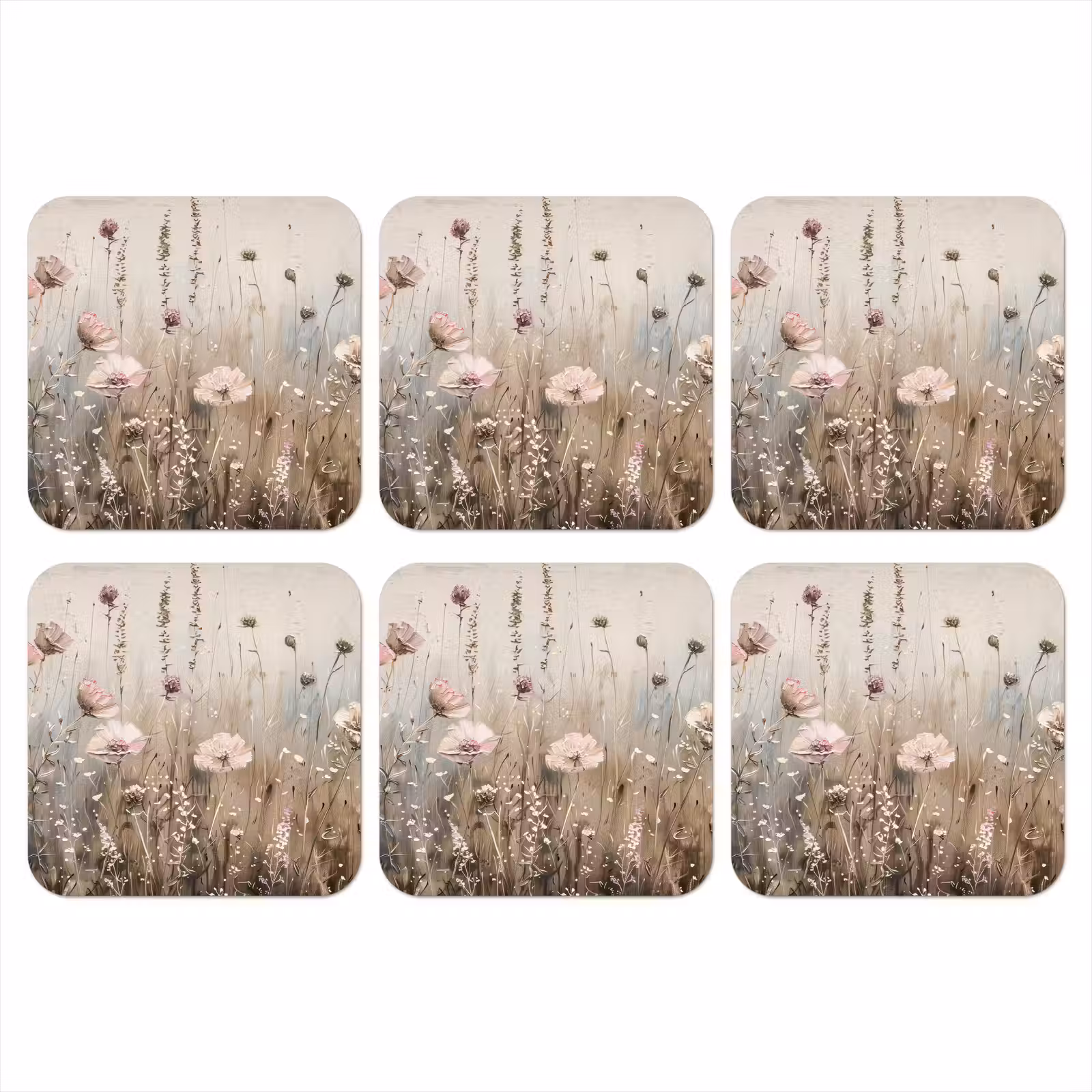 Coaster - Flowers - Pink - Modern - Beige — 1