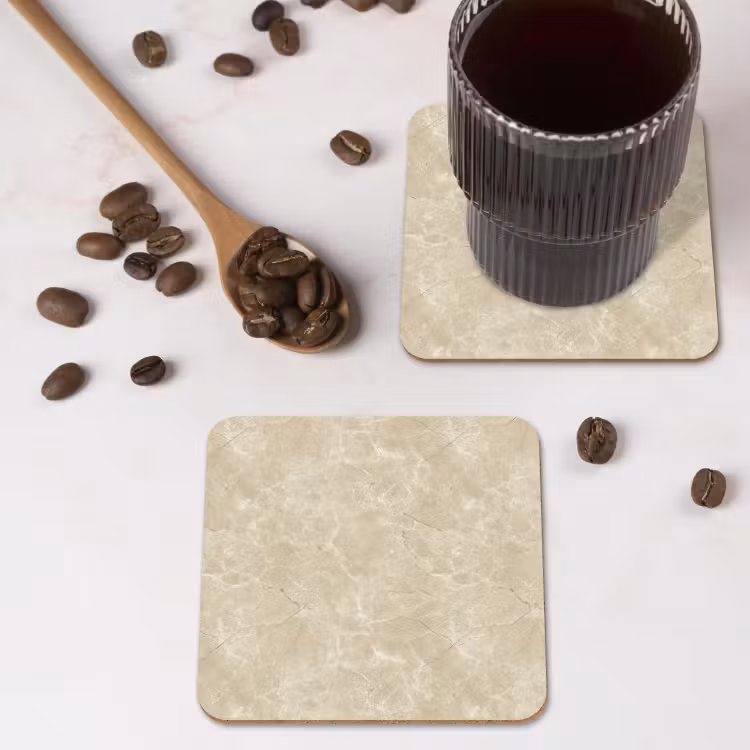 Coaster - Light beige - Marble - Diffusion veining — 4