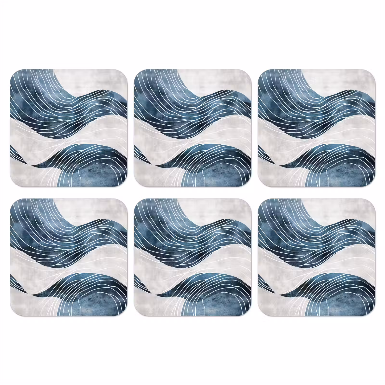 Coaster - Lines - Waves - Abstract - Gray — 1
