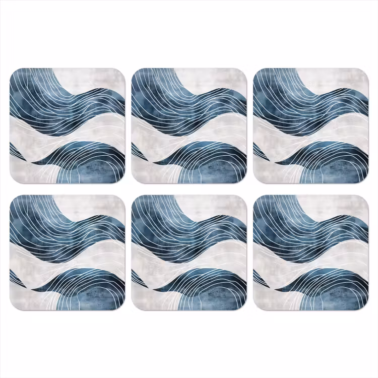 Coaster - Lines - Waves - Abstract - Gray — 1