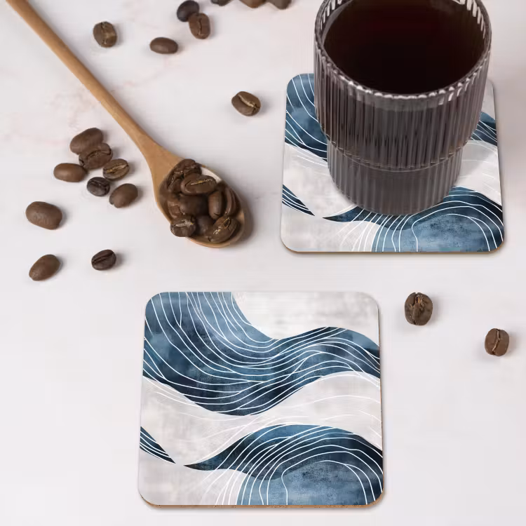 Coaster - Lines - Waves - Abstract - Gray — 4