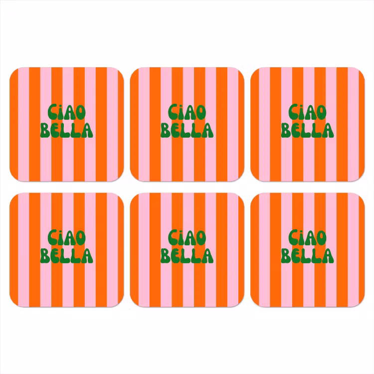 Coaster - Stripes - Orange - Vertical - Ciao bella — 1