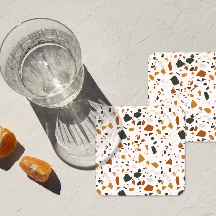 Coaster - Terrazzo - Pattern - White - Terra — 2