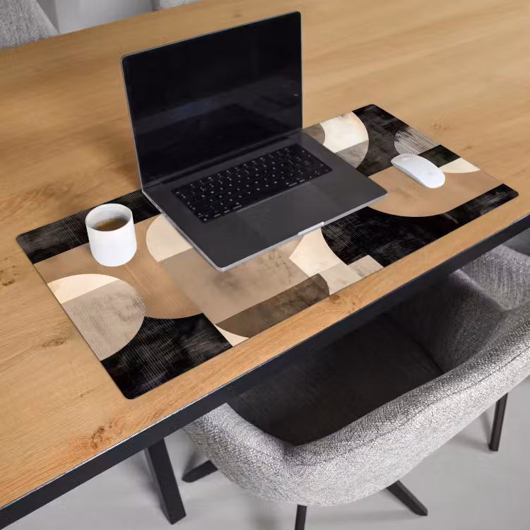 Desk Mat - Abstract - Shapes - Modern - Beige — 2