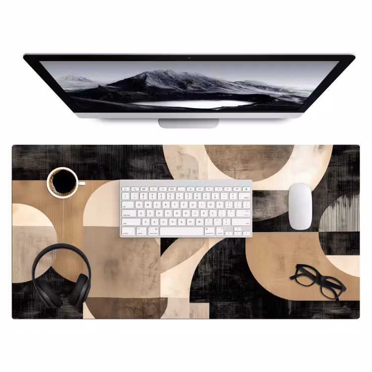Desk Mat - Abstract - Shapes - Modern - Beige — 3