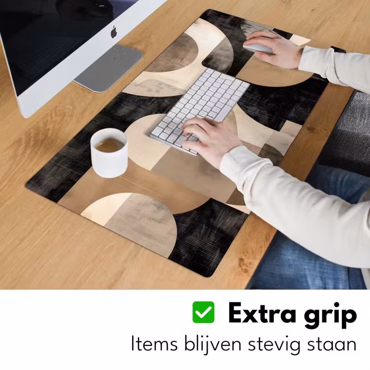 Desk Mat - Abstract - Shapes - Modern - Beige — 5