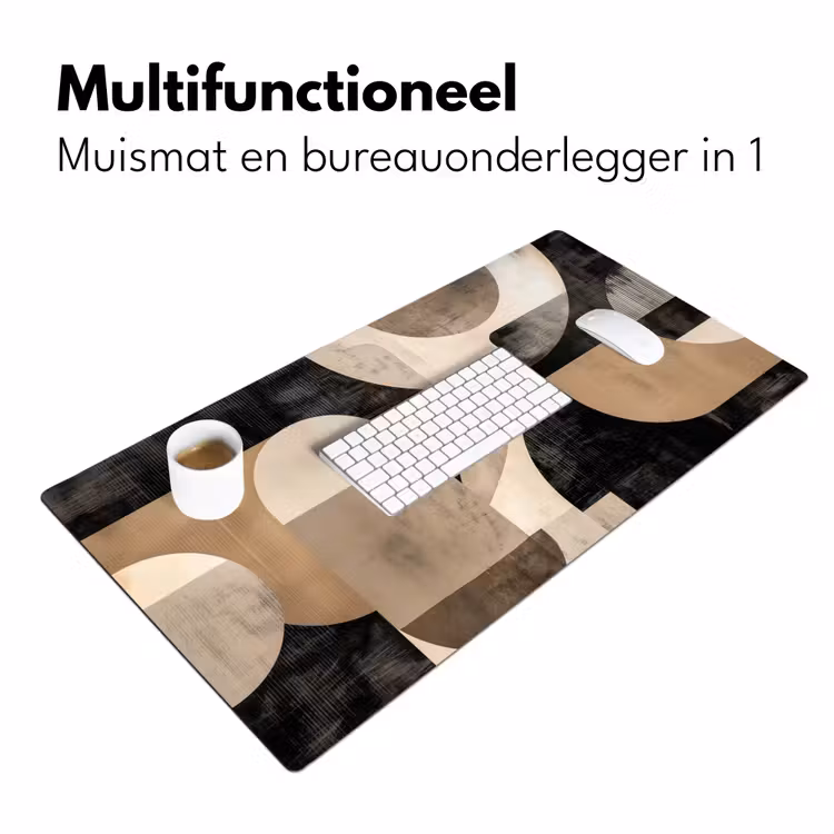 Desk Mat - Abstract - Shapes - Modern - Beige — 6
