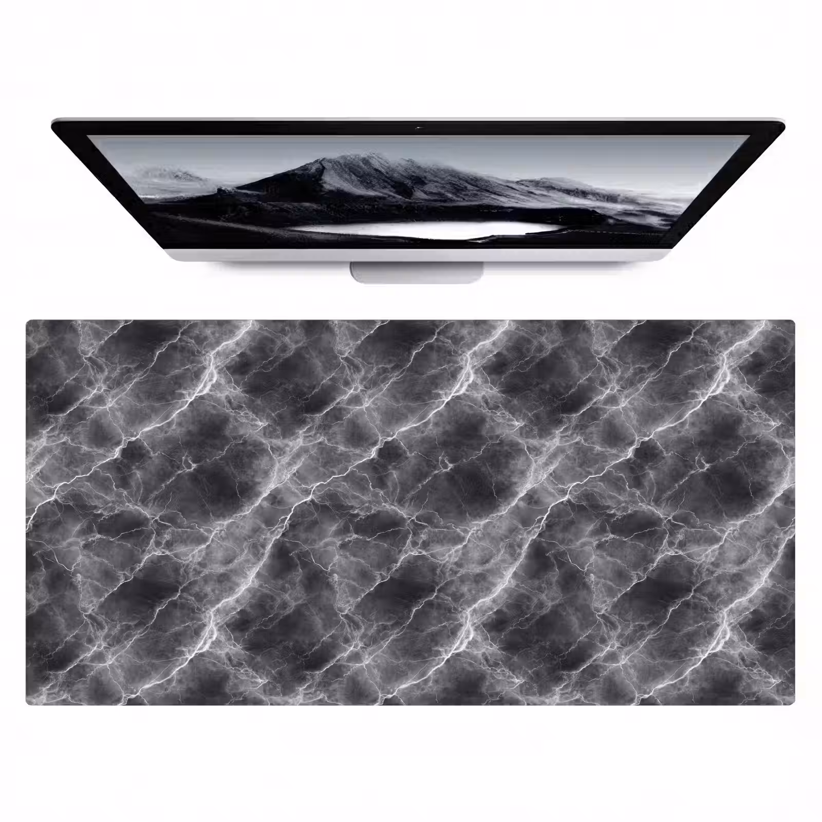 Desk Mat - Dark gray - Lightning - Marble — 1