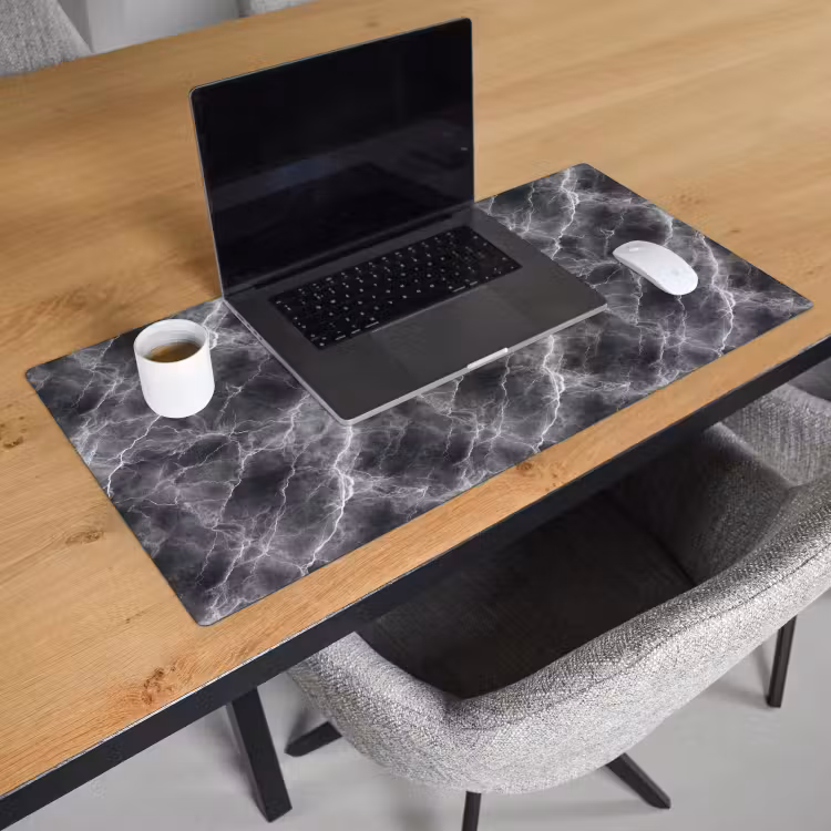 Desk Mat - Dark gray - Lightning - Marble — 3