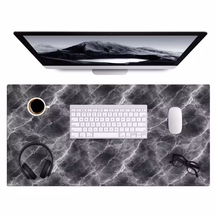 Desk Mat - Dark gray - Lightning - Marble — 4