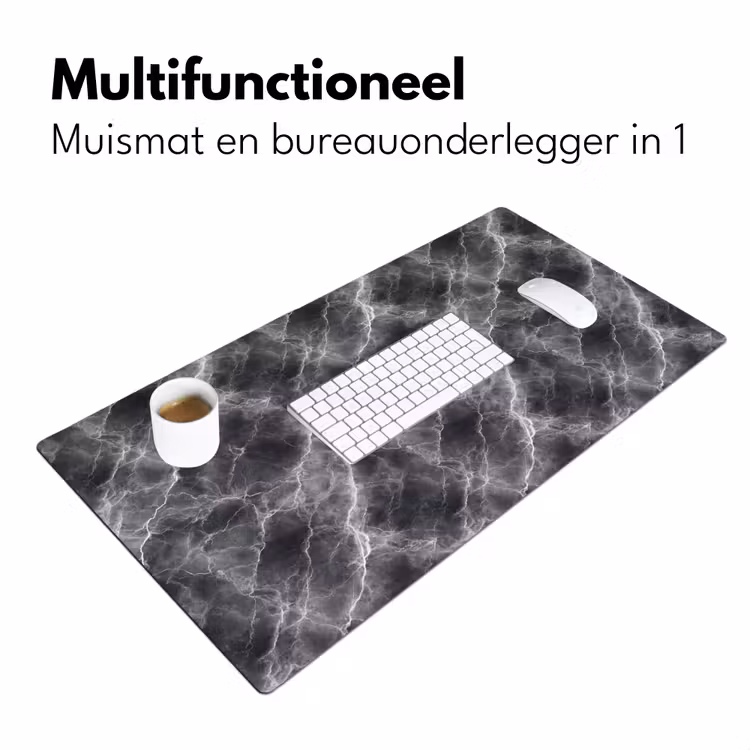 Desk Mat - Dark gray - Lightning - Marble — 7