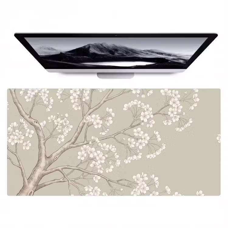 Desk Mat - Serene - Blossom - White — 1