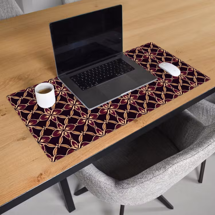 Desk Mat - Symmetrical - Tile - Burgundy — 3