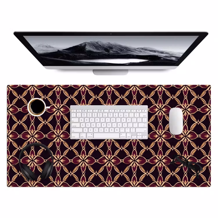 Desk Mat - Symmetrical - Tile - Burgundy — 4