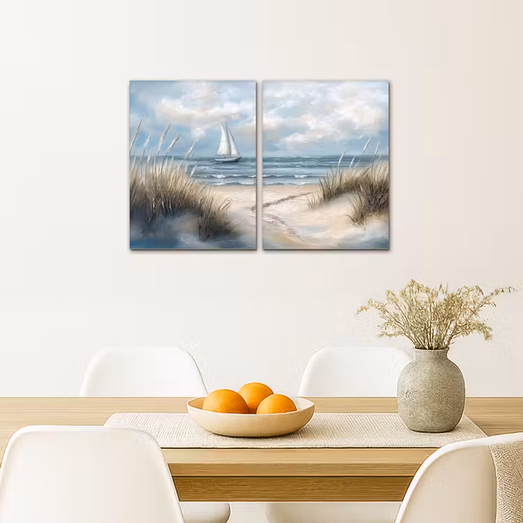 Diptych Canvas Print - Beach - Paint - Nature - Boat — 4