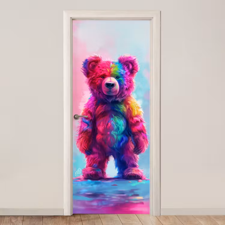 Door sticker - Bear - Colorful - Animal — 1