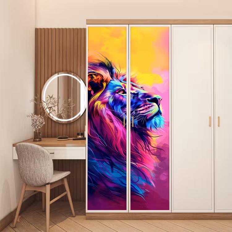Door sticker - Lion - Paint - Colors - Animal — 4