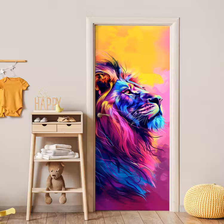 Door sticker - Lion - Paint - Colors - Animal — 5