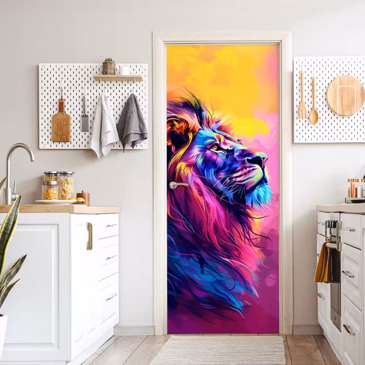 Door sticker - Lion - Paint - Colors - Animal — 6