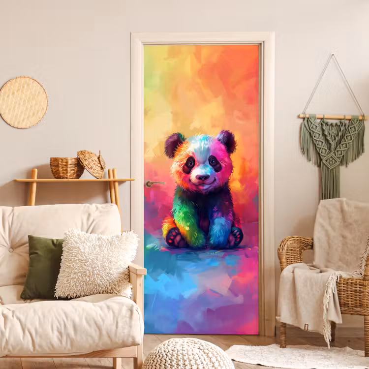 Door sticker - Panda - Animals - Colorful - Neon — 3