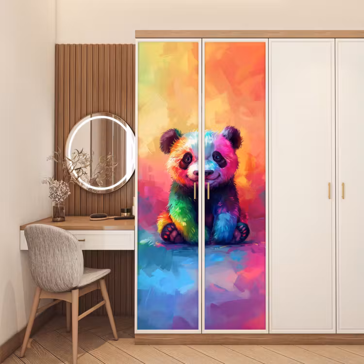 Door sticker - Panda - Animals - Colorful - Neon — 4