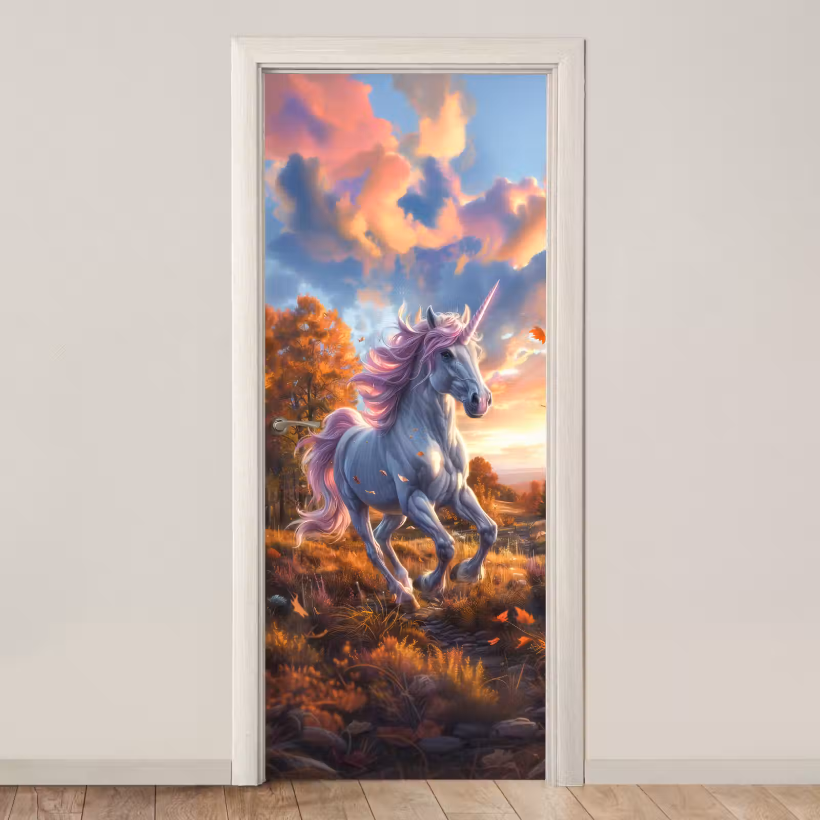 Door sticker - Unicorn - Fairy animal - Nature - Girls — 1