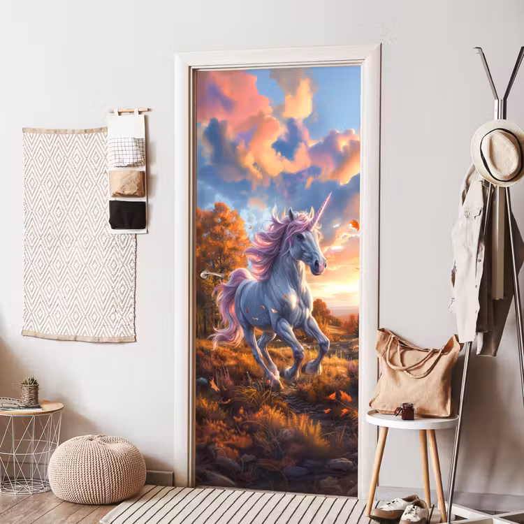 Door sticker - Unicorn - Fairy animal - Nature - Girls — 7