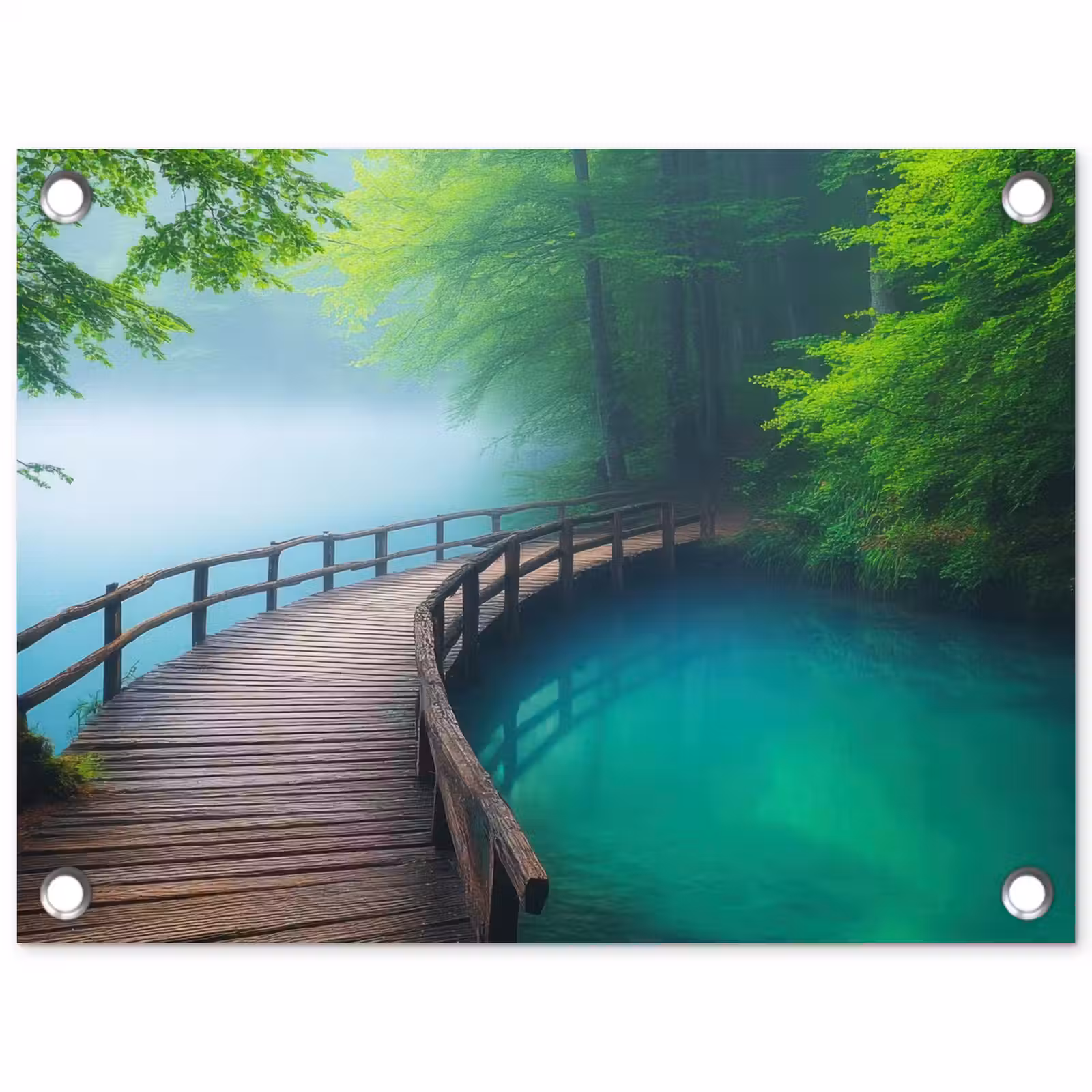 Garden Poster - Bridge - Water - River - Forest — 1
